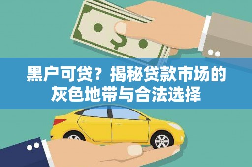 白玉黑户可贷？揭秘贷款市场的灰色地带与合法选择