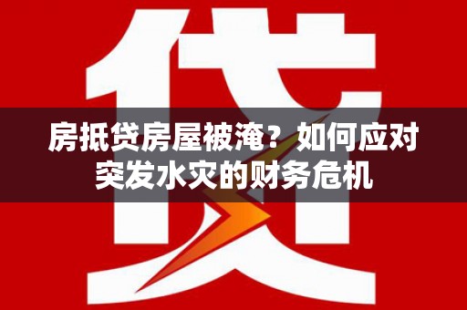 普定房抵贷房屋被淹？如何应对突发水灾的财务危机