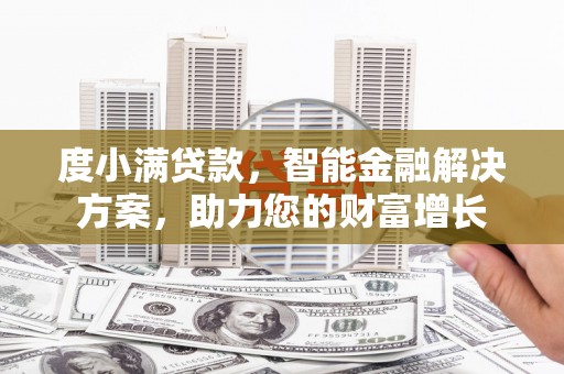 瑞金度小满贷款，智能金融解决方案，助力您的财富增长