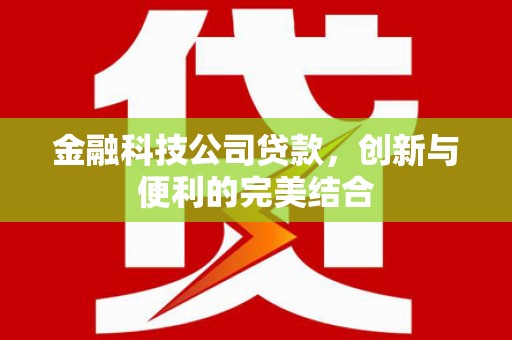 洪梅金融科技公司贷款，创新与便利的完美结合