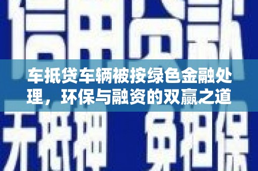 大冶车抵贷车辆被按绿色金融处理，环保与融资的双赢之道