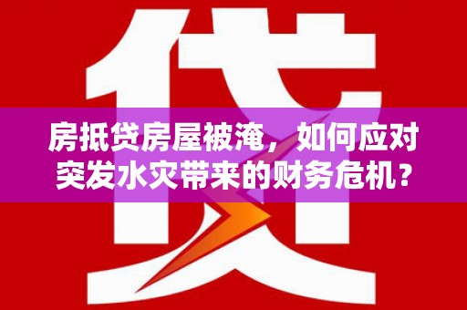 鄂托克旗房抵贷房屋被淹，如何应对突发水灾带来的财务危机？