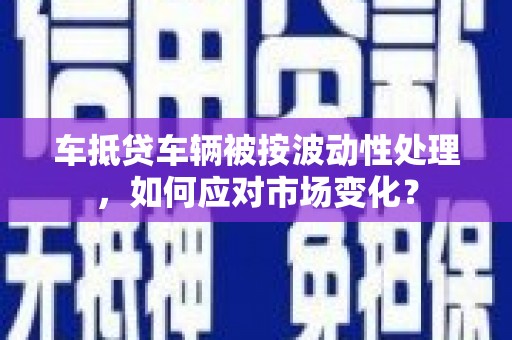 嘉鱼车抵贷车辆被按波动性处理，如何应对市场变化？