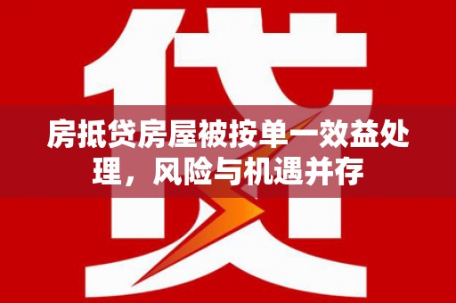 黄石港房抵贷房屋被按单一效益处理，风险与机遇并存