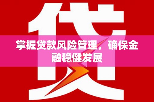 深坑掌握贷款风险管理，确保金融稳健发展