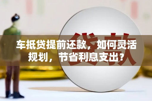 船山车抵贷提前还款，如何灵活规划，节省利息支出？