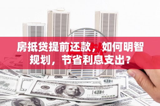 朔城房抵贷提前还款，如何明智规划，节省利息支出？