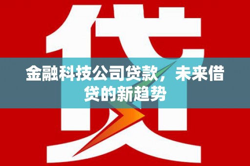 桦甸金融科技公司贷款，未来借贷的新趋势