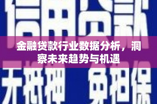 广元金融贷款行业数据分析，洞察未来趋势与机遇