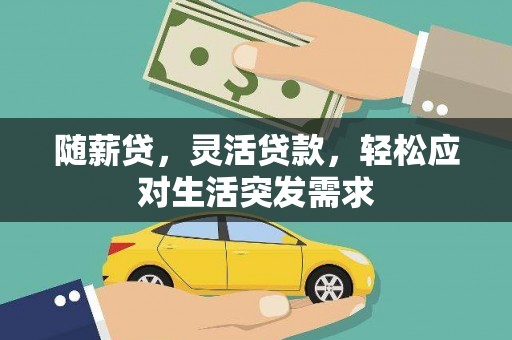 松溪随薪贷，灵活贷款，轻松应对生活突发需求