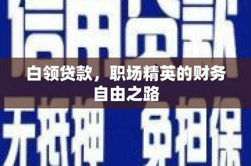 靖边白领贷款，职场精英的财务自由之路