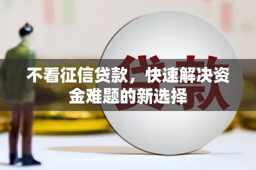 荔湾不看征信贷款，快速解决资金难题的新选择