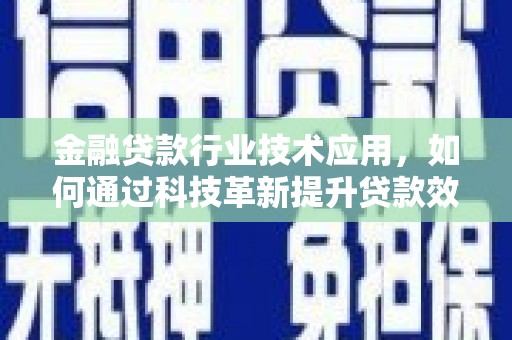 海沧金融贷款行业技术应用，如何通过科技革新提升贷款效率