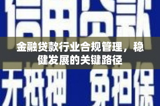 东乡金融贷款行业合规管理，稳健发展的关键路径