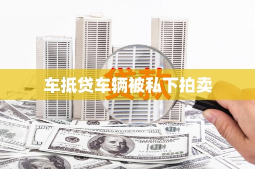 松滋车抵贷车辆被私下拍卖