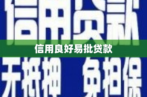 潮安信用良好易批贷款