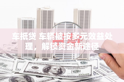 阿坝车抵贷 车辆被按多元效益处理，解锁资金新途径