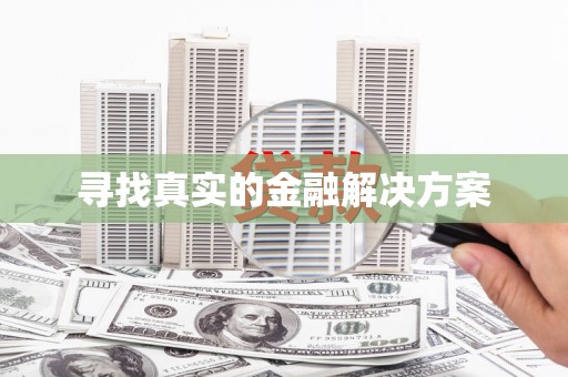 新蔡寻找真实的金融解决方案