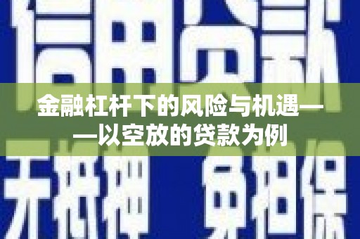 莲湖金融杠杆下的风险与机遇——以空放的贷款为例